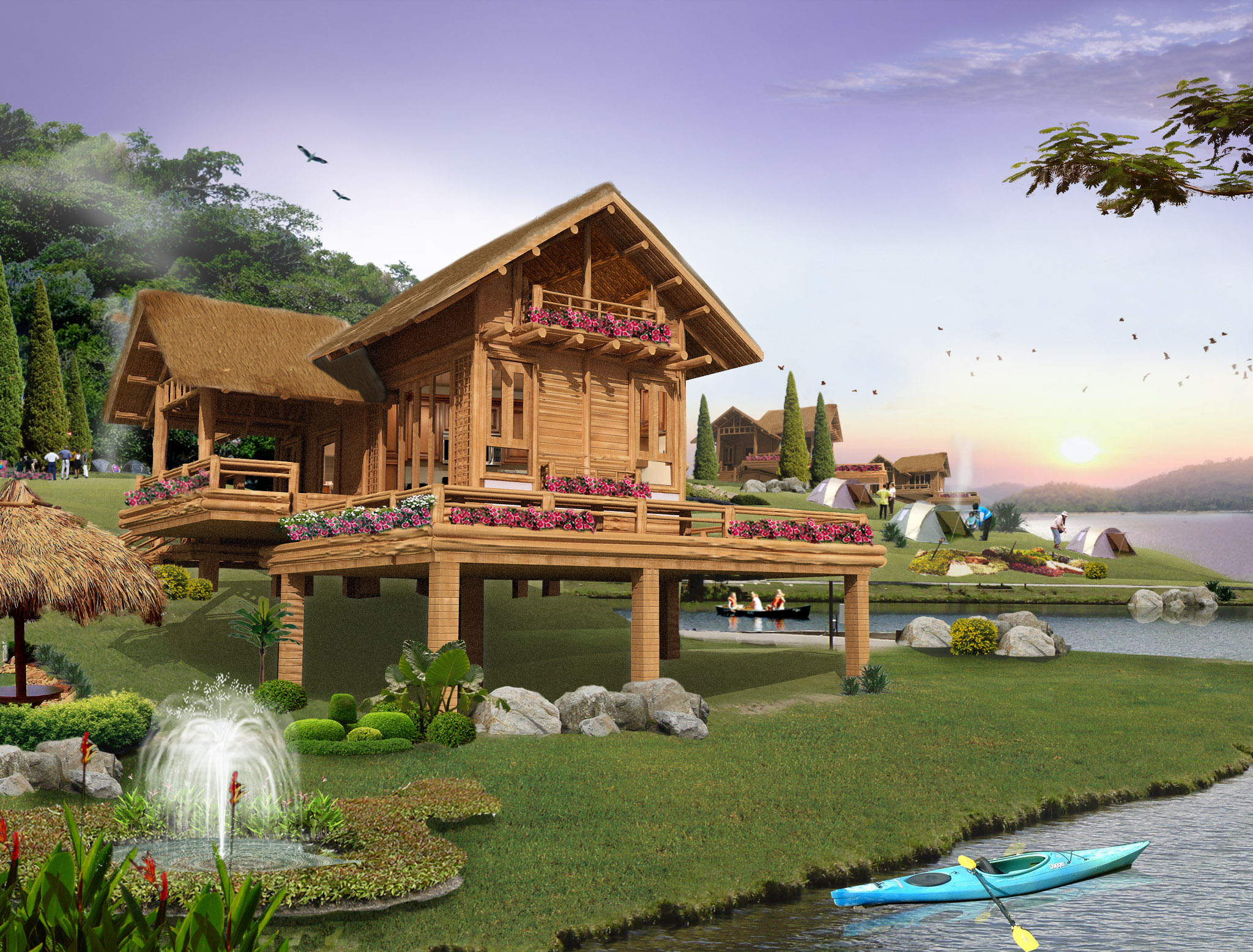 บ้านพักผ่อน สไตล์ภูเขา ที่ราบสูง